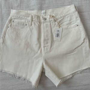Z Supply White Denim Hi-waisted Shorts NWT